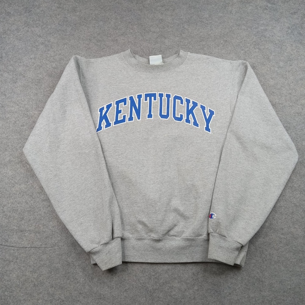 Kentucky Wildcats Sweatshirt Mens Small Gray NCAA College Champion‎ Fleece